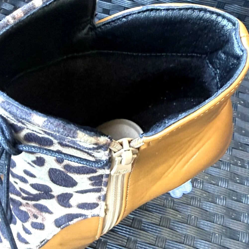 Women's Lace Ankle Boots Leopard Print High Stiletto Heels Zipper EU 38 US 7.5-8 - Picture 15 of 16